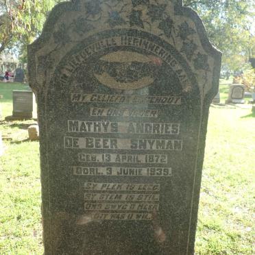 SNYMAN Mathys Andries de Beer 1872-1939