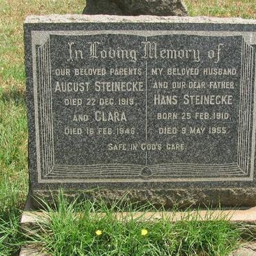 STEINECKE August -1919 &amp; Clara -1946 :: STEINECKE Hans 1910-1955