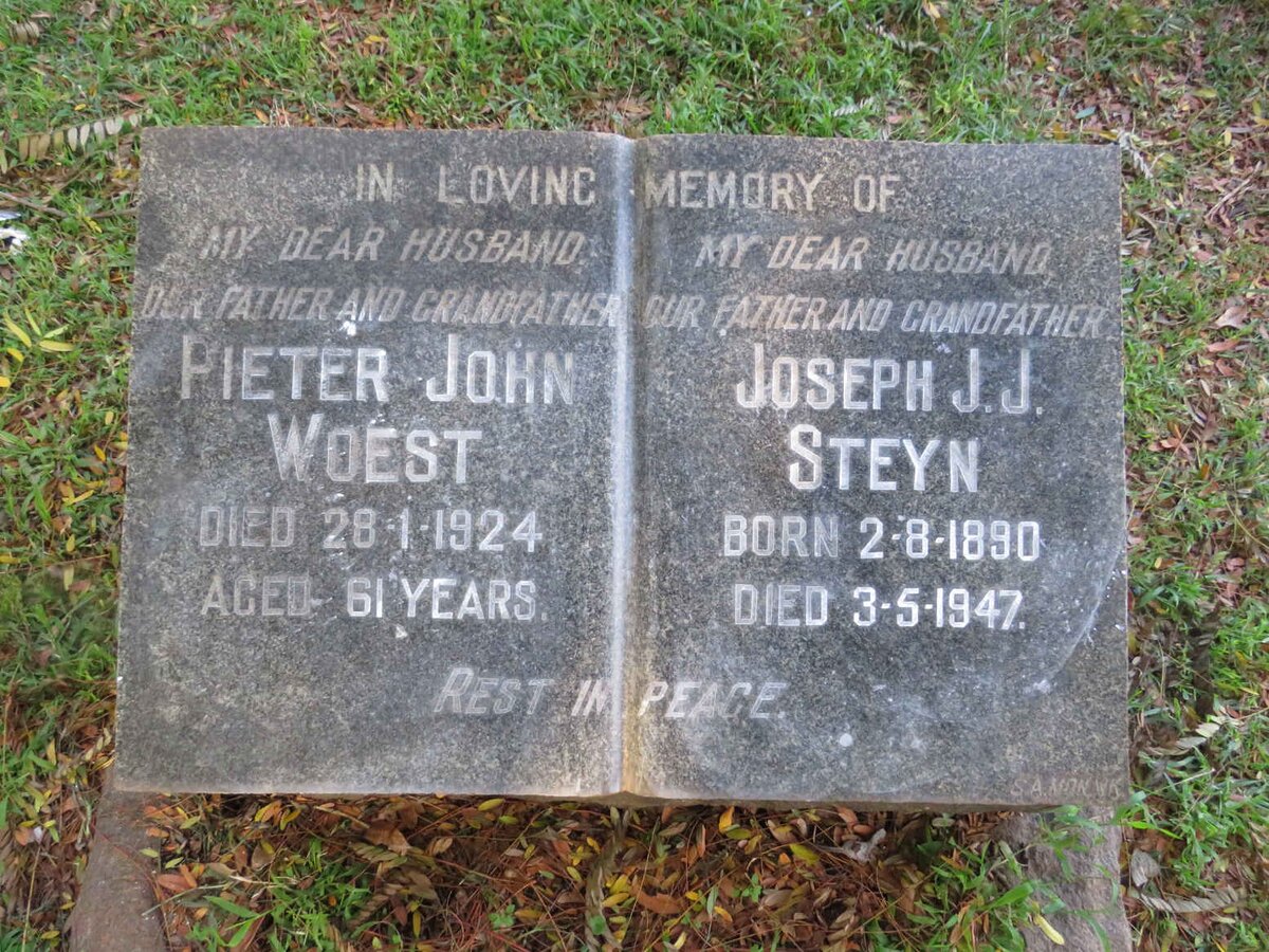 STEYN Joseph J.J. 1890-1947 :: WOEST Pieter John -1924