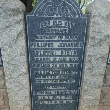 STEYN Phillipus Johannes 1875-1939 &amp; Hermina Francisca 1874-1964