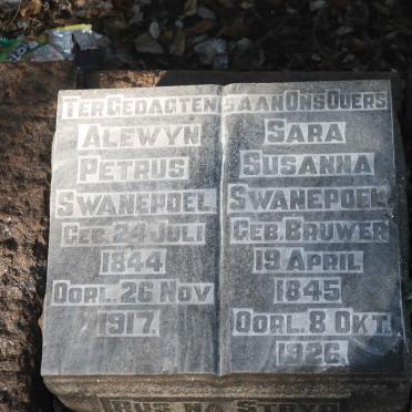 SWANEPOEL Alewyn Petrus 1844-1917 &amp; Sara Susanna BRUWER 1845-1926