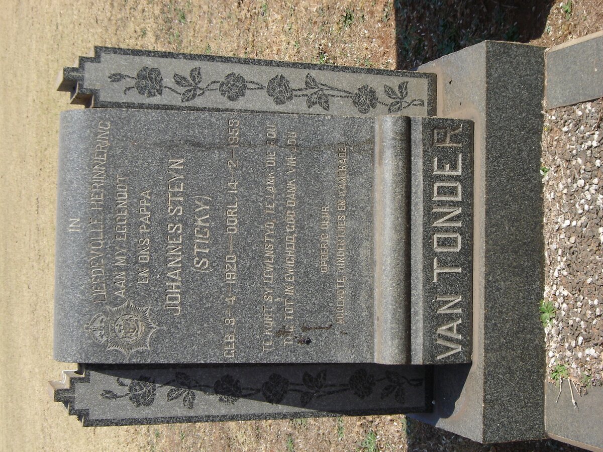 TONDER Johannes Steyn, van 1920-1953