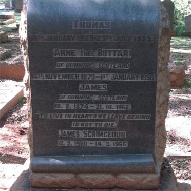 THOMAS James 1873-1956 &amp; Anne BUTTAR 1873-1956 :: THOMAS James Scrimgeour 1900-1965