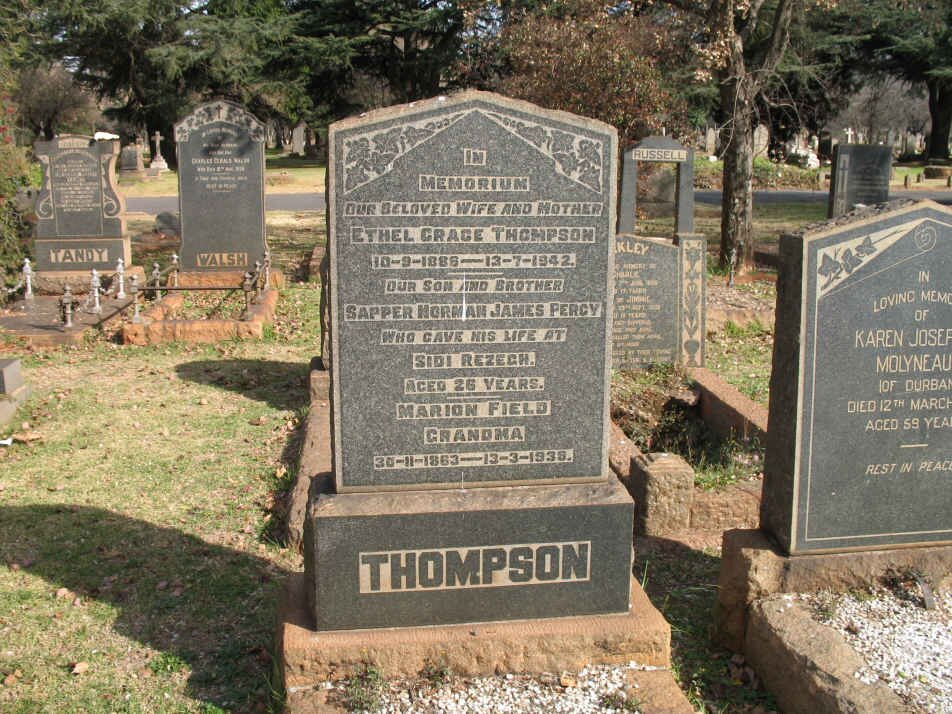 THOMPSON Ethel Grace 1886-1942 :: THOMPSON Norman James Percy :: FIELD Marion 1863-1938