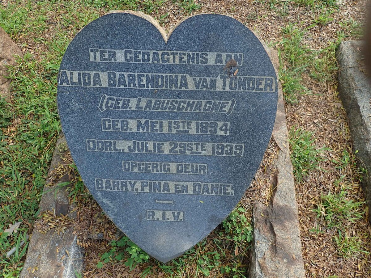 TONDER Alida Barendina, van nee LABUSCHAGNE 1894-1939