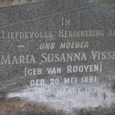 VISSER Maria Susanna nee VAN ROOYEN 1861-1925