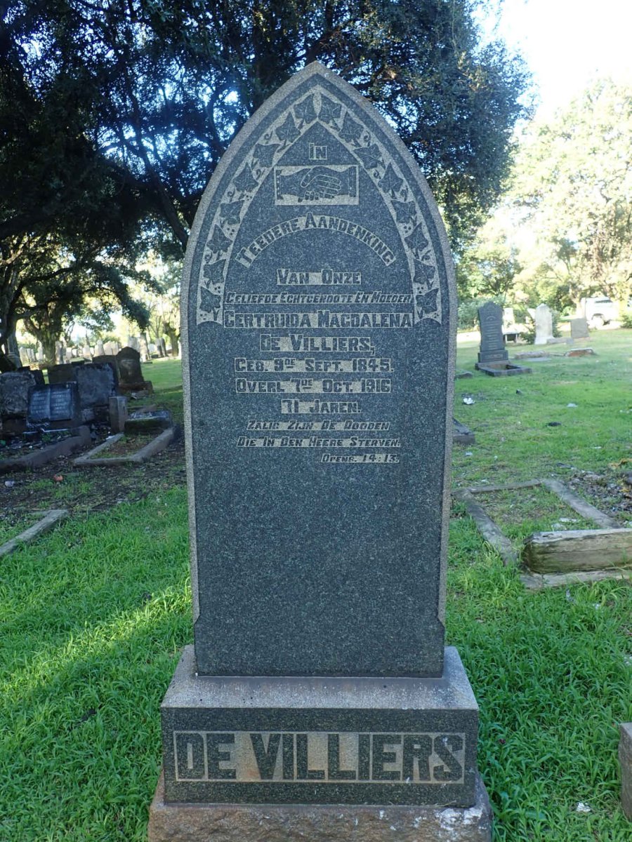 VILLIERS Gertruida Magdalena, de 1845-1916