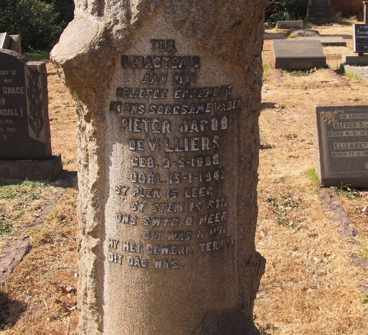 VILLIERS Pieter Jacob, de 1898-1941