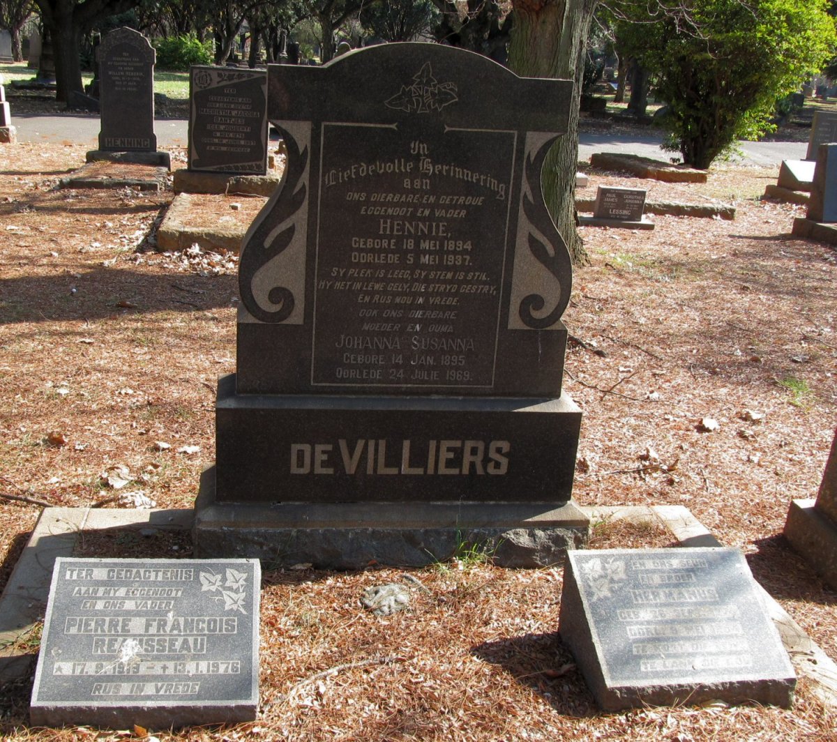 VILLIERS Hennie, de 1894-1937 &amp; Johanna Susanna 1895-1969 :: DE VILLIERS Hermanus