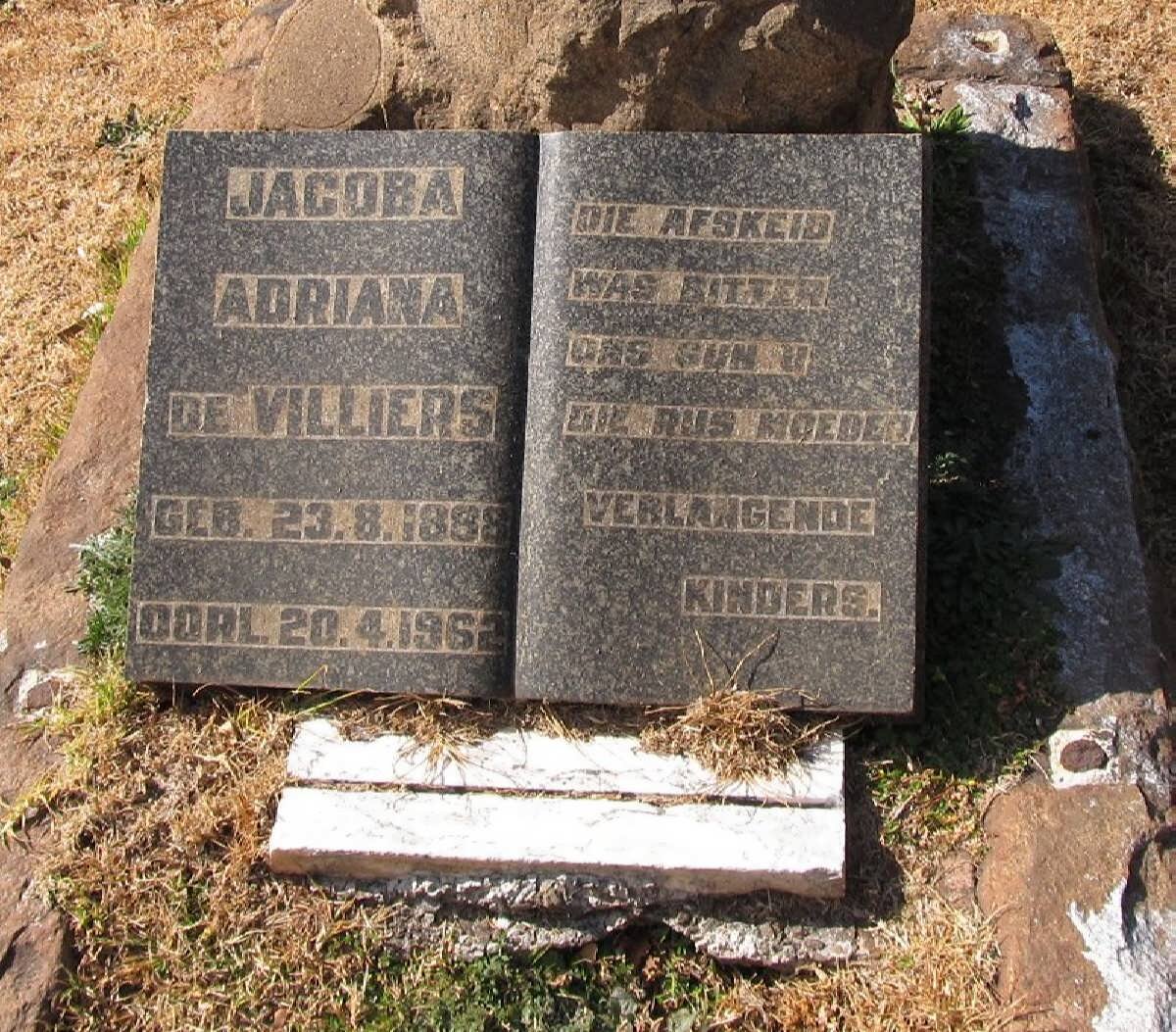 VILLIERS Jacoba Adriana, de 1888-1962