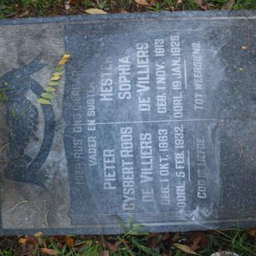 VILLIERS Pieter Gysbert Roos, de 1863-1932 :: DE VILLIERS Hester Sophia 1913-1926