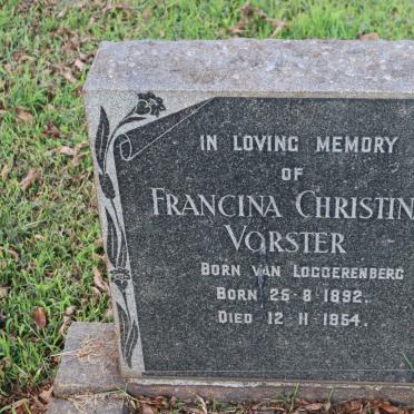 VORSTER Francina Christina nee VAN LOGGERENBERG 1892-1954