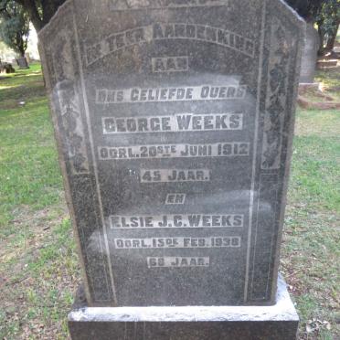 WEEKS George -1912 &amp; Elsie J.C. -1938