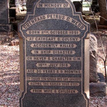 WEBB Coenraad Petrus C. 1881-1918