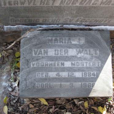 WALT Maria L., van der voorheen MOSTERT 1884-1968