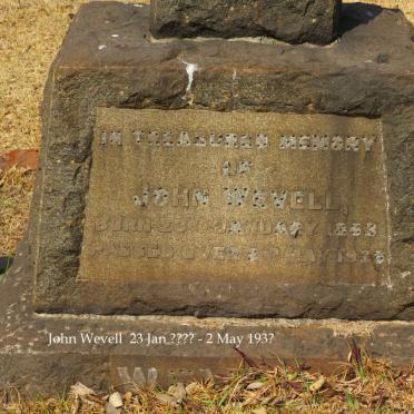 WEVELL John 1863-1936