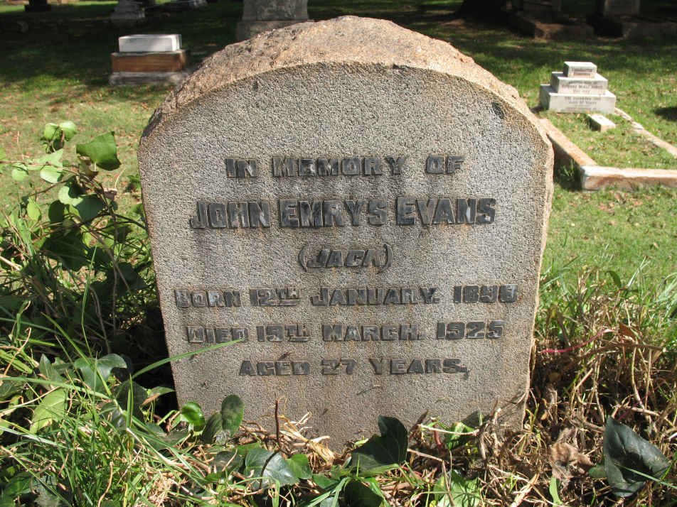 EVANS John Emrys 1898-1925