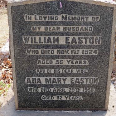 EASTON William -1924 &amp; Ada Mary -1958