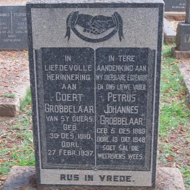 GROBBELAAR Petrus Johannes 1889-1948 :: GROBBELAAR Coert 1910-1937