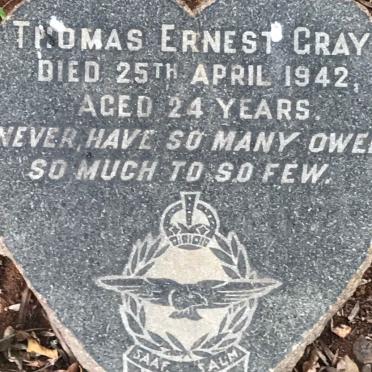 GRAY Thomas Ernest -1942