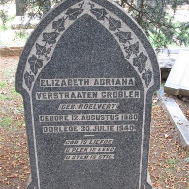GROBLER Elizabeth Adriana Verstraaten nee ROELVERT 1880-1940