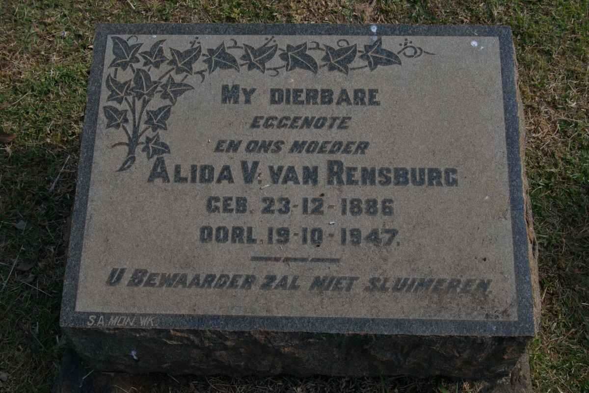 RENSBURG Alida V., van 1886-1947