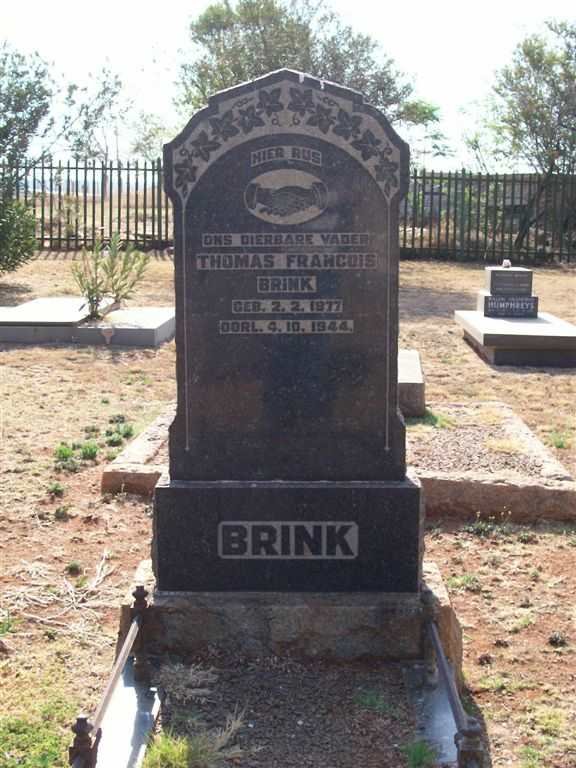 BRINK Thomas Francois 1877-1944