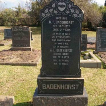 BADENHORST N.F. 1875-1934