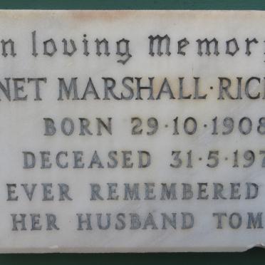 RICHARDS Janet Marshall 1908-1979