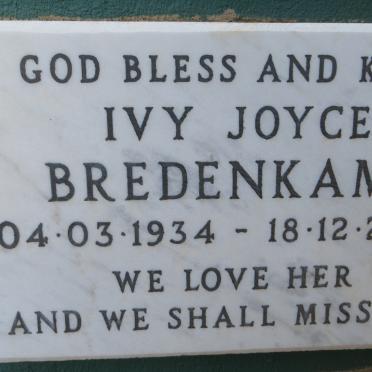 BREDENKAMP Ivy Joyce 1934-2008