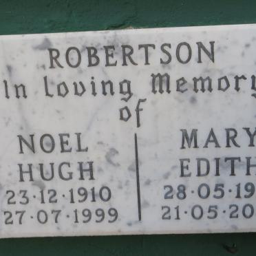 ROBERTSON Noel Hugh 1910-1999 &amp; Mary Edith 1913-2001
