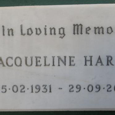 HARMSE Jacqueline 1931-2002