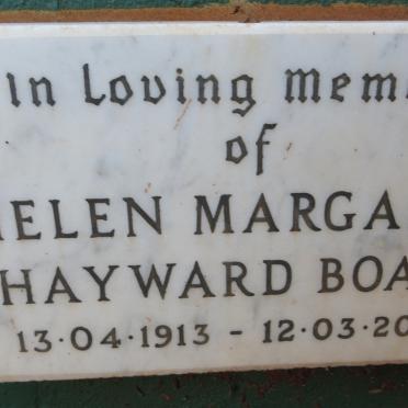 BOAKE Helen Margaret Hayward 1913-2008