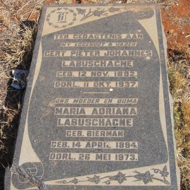 LABUSCHAGNE Gert Pieter Johannes 1892-1937 &amp; Maria Adriana BIERMAN 1894-1973