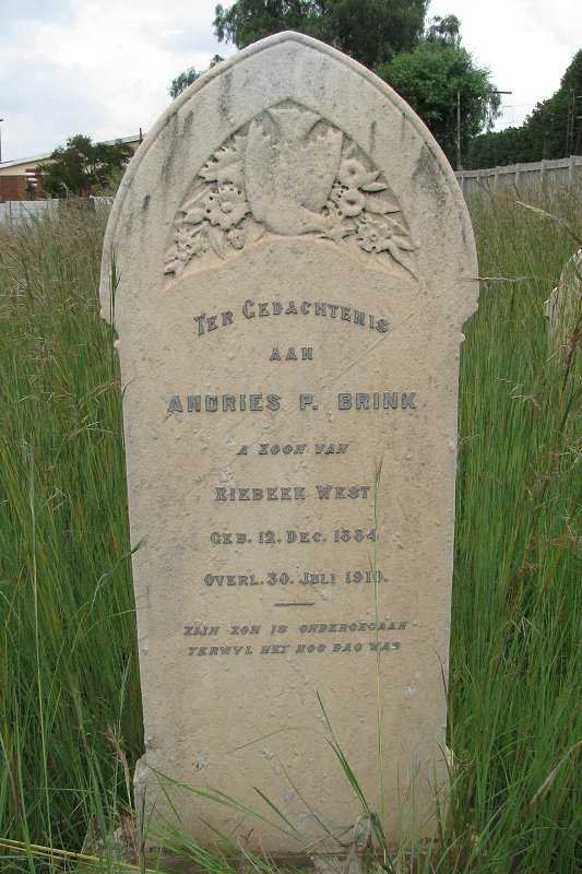 BRINK Andries P. 1884-1910