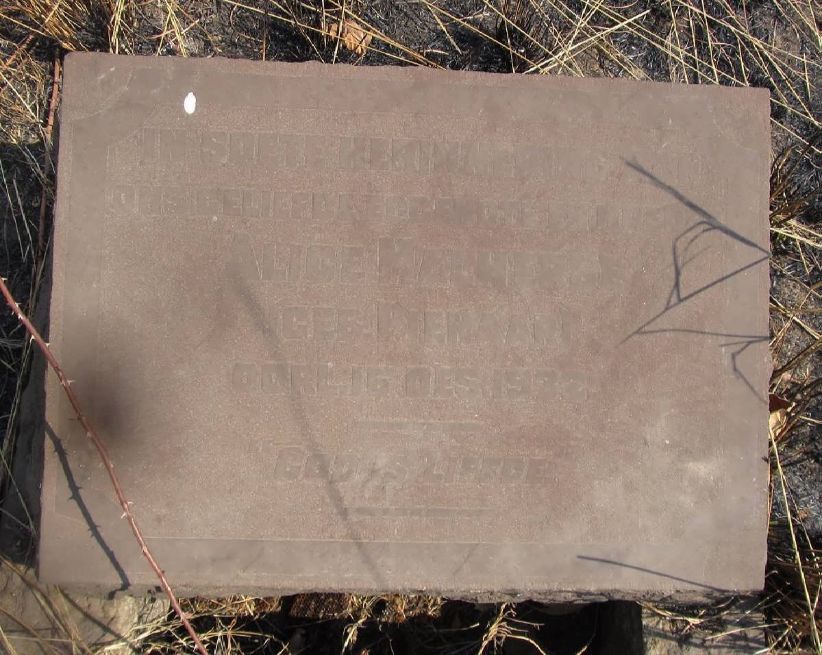 MALHERBE Alice nee PIENAAR -1932