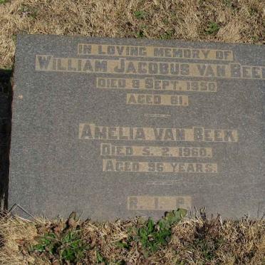 BEEK William Jacobus, van -1950 &amp; Amelia -1960