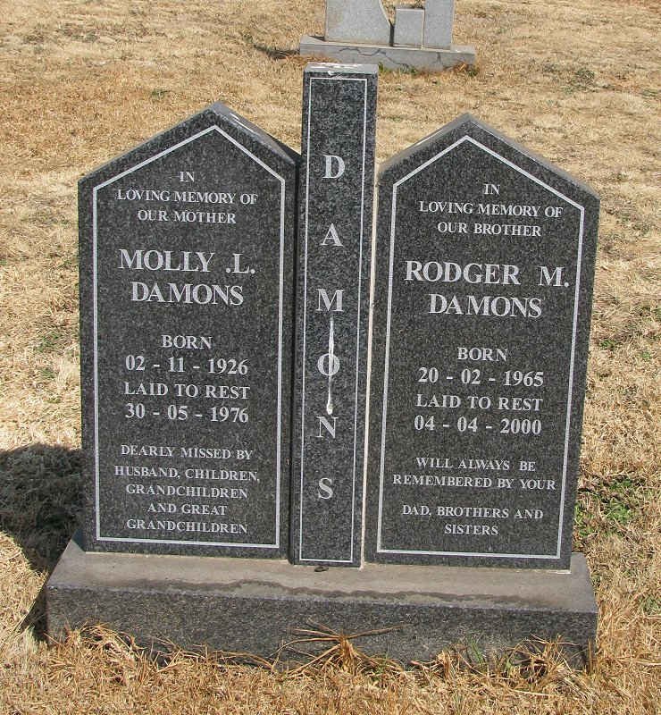DAMONS Molly L. 1926-1976 :: DAMONS Rodger M. 1965-2000