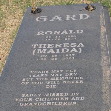 GARD Ronald 1926-2010 &amp; Theresa 1937-2001