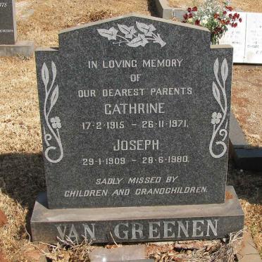 GREENEN Joseph, van 1909-1980 &amp; Cathrine 1915-1971 