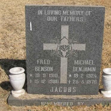 JACOBS Fred Benson 1910-1980 :: JACOBS Michael Benjamin 1924-1976