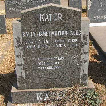 KATER Arthur Alec 1914-1987 &amp; Sally Janet 1916-1975