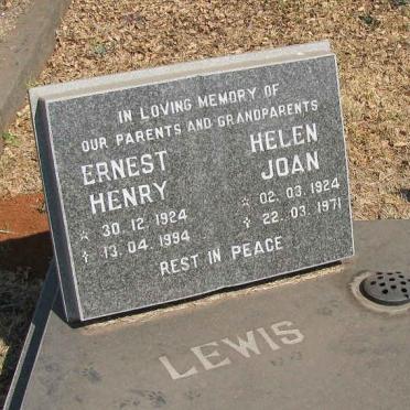 LEWIS Ernest Henry 1924-1994 &amp; Helen Joan 1924-1971