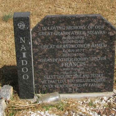 NAIDOO Sinavas 1877-1937 &amp; Almel 1877-1941 :: FRANCIS Bobby Julius 1896-1986