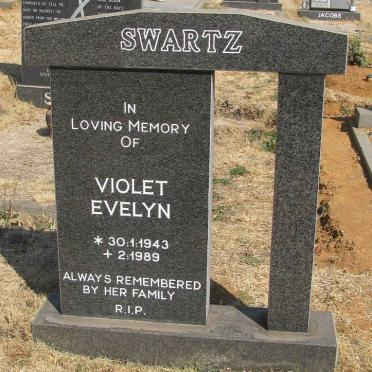 SWARTZ Violet Evelyn 1943-1989