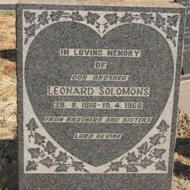 SOLOMONS Leonard 1916-1968