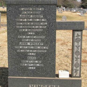 VINCENT Joaquim -1954 &amp; Maria 1871-1983 :: VINCENT John -1966