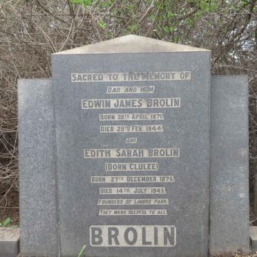 BROLIN Edwin James 1871-1944 & Edith Sarah CLULEE 1875-1945