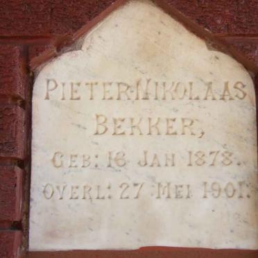 BEKKER Pieter Nikolaas 1878-1901