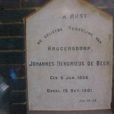 BEER Johannes Hendrieus, de 1856-1901